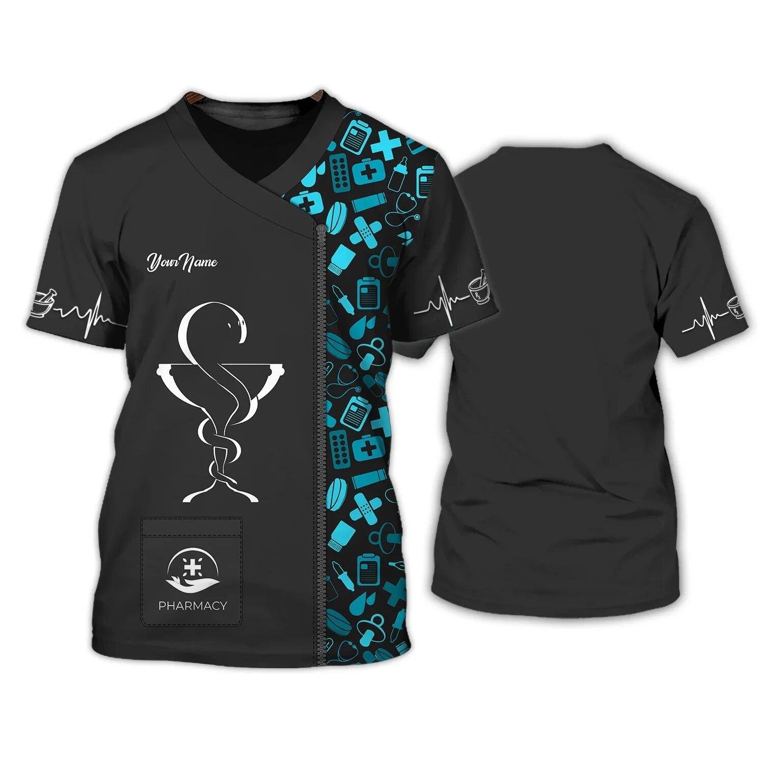 

Літня жіноча футболка унісекс, топи з короткими рукавами Одяг медсестри/лікаря 3D-принт Зручний діловий одяг Модні футболки з круглим вирізом L