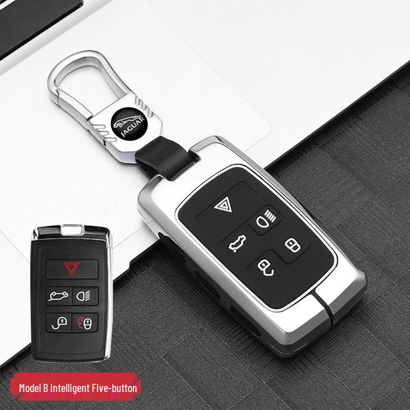 Premium Metal Protective Shell for Jaguar Key - Compatible with XFL/XEL/XJL/FPACE; High-End Men's Key Case with Buckle