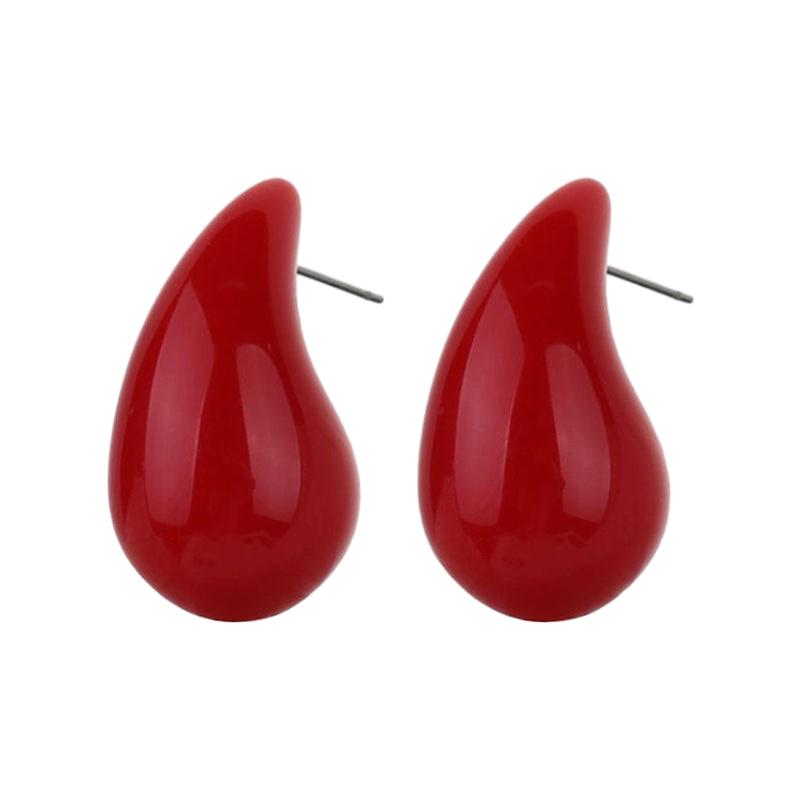 Women Earring Christmas Girl Retro Burgundy Acrylic Ear Accessory Winter Autumn
