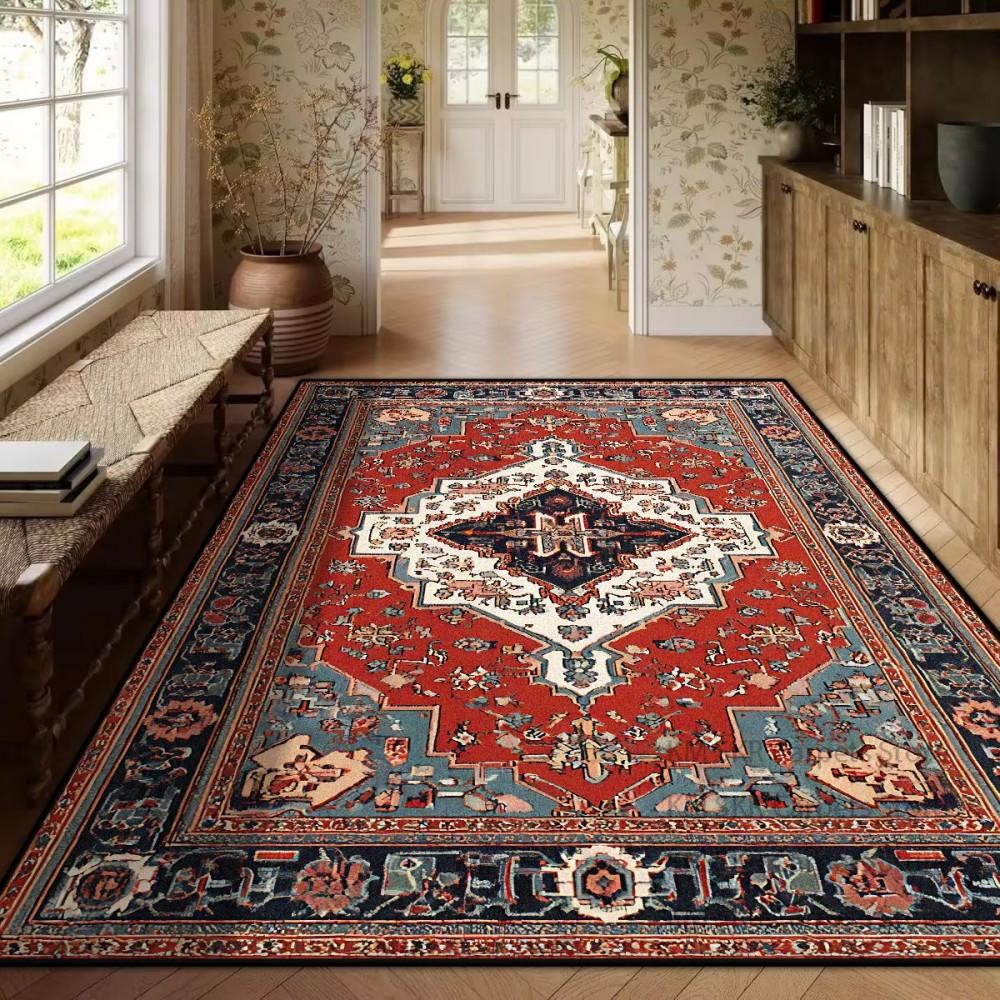 Japanese Style Cherry Blossom Rug Non Slip Washable Soft Floor Mat for Bedroom Living Room Kitchen Entryway Home Decor