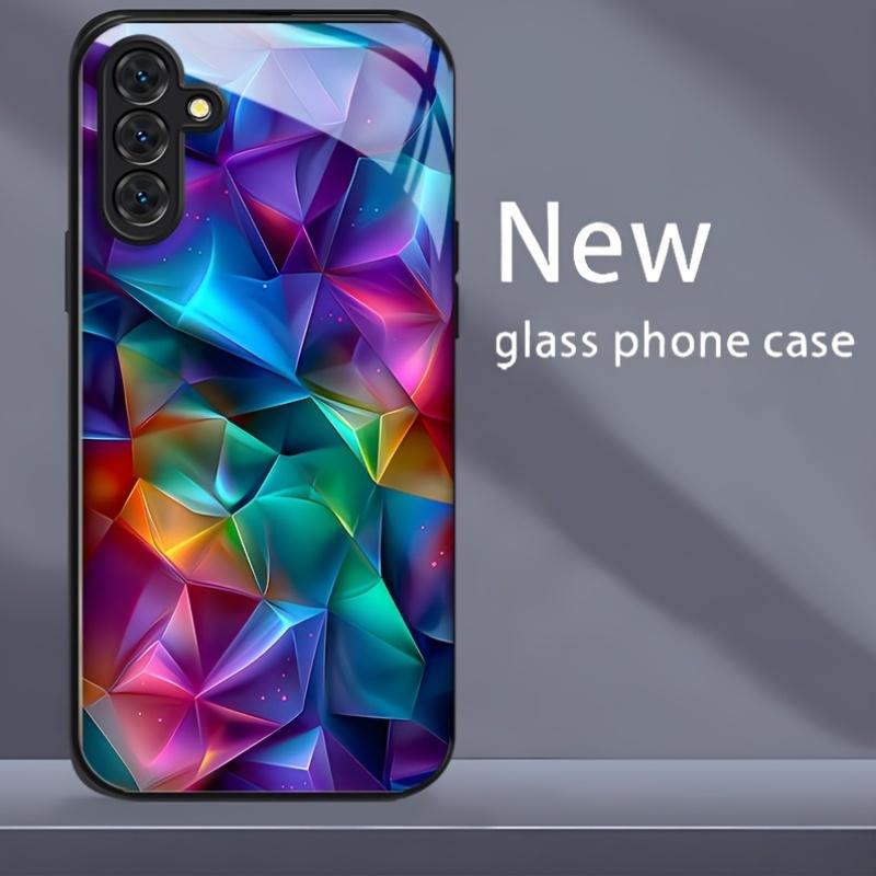 Fashionable black tempered glass phone case suitable for Samsung Galaxy 26 S25 S24 S23 S22 S20FE/Ultra/Plus anti drop back cover