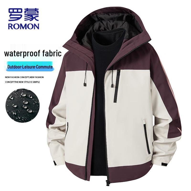 ROMON Men s Spring Autumn Fashion Hooded Jacket M