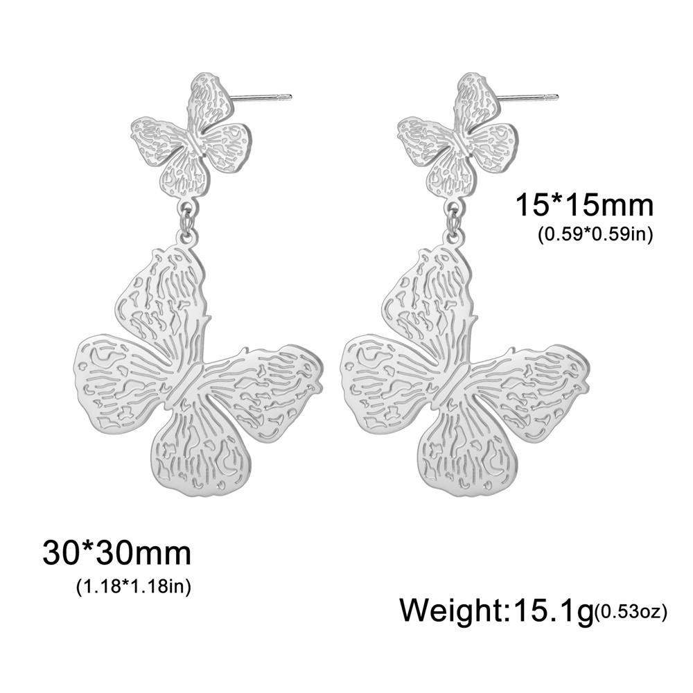 

My Shape Retro Butterfly Earrings Big Butterfly Stud Earrings Stainless Steel Drop Earrings Vintage Jewelry Women Gift Wholesale