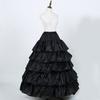 Women Crinoline Petticoat Black Ruffles Hoop Skirt Floor Length Ball Gown Slip Girls Underskirt for Wedding Bridal Dress