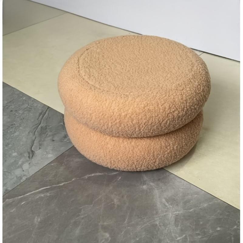 

Уютный табурет из овечьей шерсти с хранением Многофункциональная подставка для ног Банкетка для обуви для дома, офиса, гостиной Прочное сиденье хаки