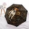 Dog Forest Emblem pattern umbrella, portable and foldable design, 8 ribs, a casual accessory for Halloween, Christmas, and birthday gifts.