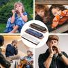 East Top Blues Harmonica, 10-Hole, C Key, 20 Tones, Brass Cover, Canvas Case, Cleaning Cloth, Diatonic Harmonica for Beginners and Professionals, Stud