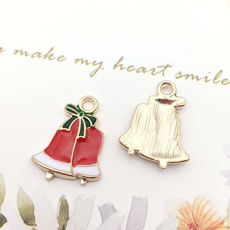 Christmas Oil Drip Alloy Small Pendant Bracelet Necklace Pendant Handmade Diy Material Jewelry Accessories