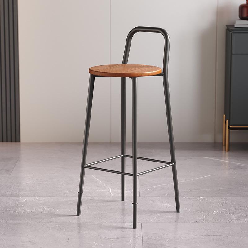 Nordic Iron Art Bar Stool with Backrest – Modern, Luxurious Design