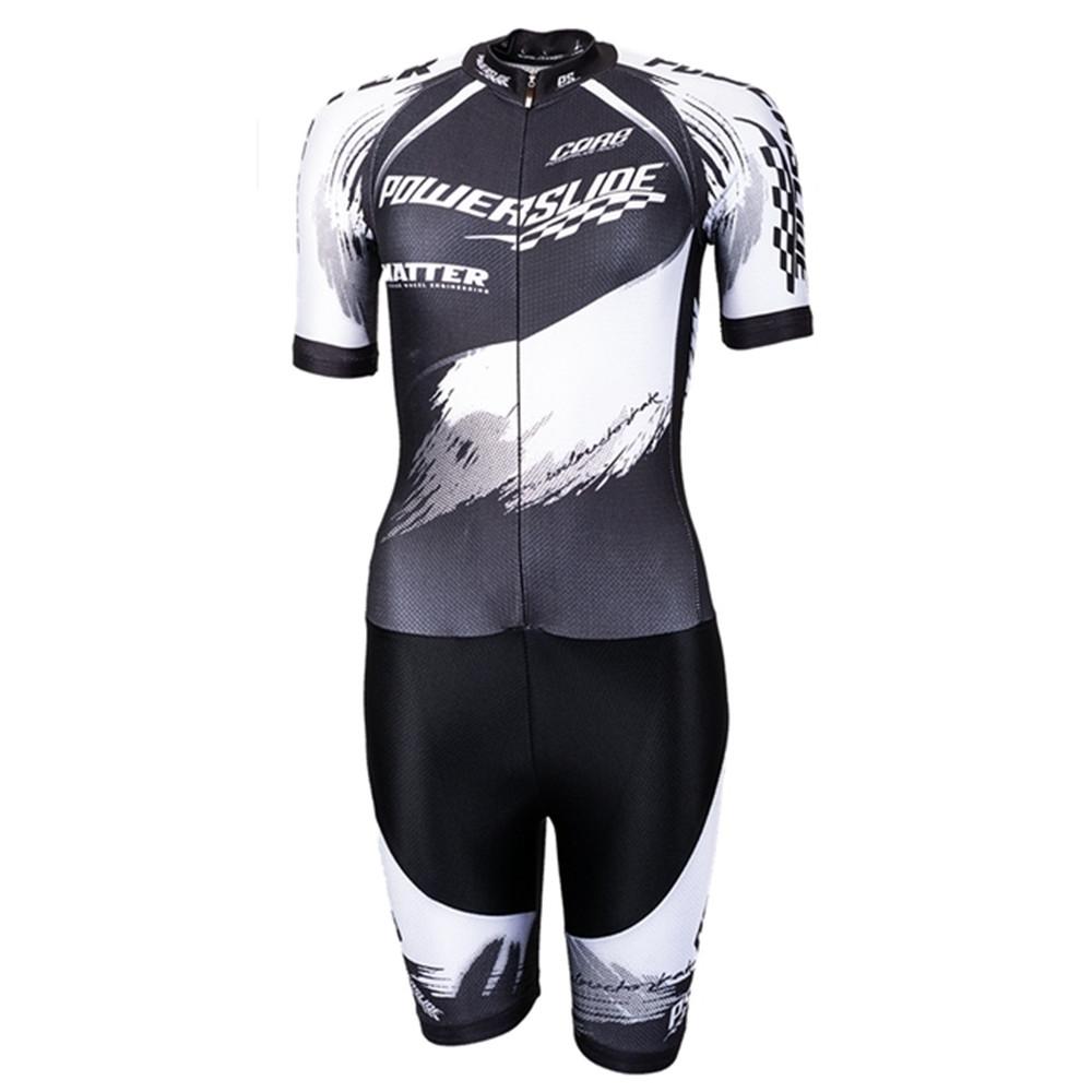 Powerslide Kombinezon Męski Krótki Rękaw Jazda na Rolkach Speed Skinsuit Ciclismo Łyżwiarstwo Szybkie Odzież do Jazdy na Rolkach