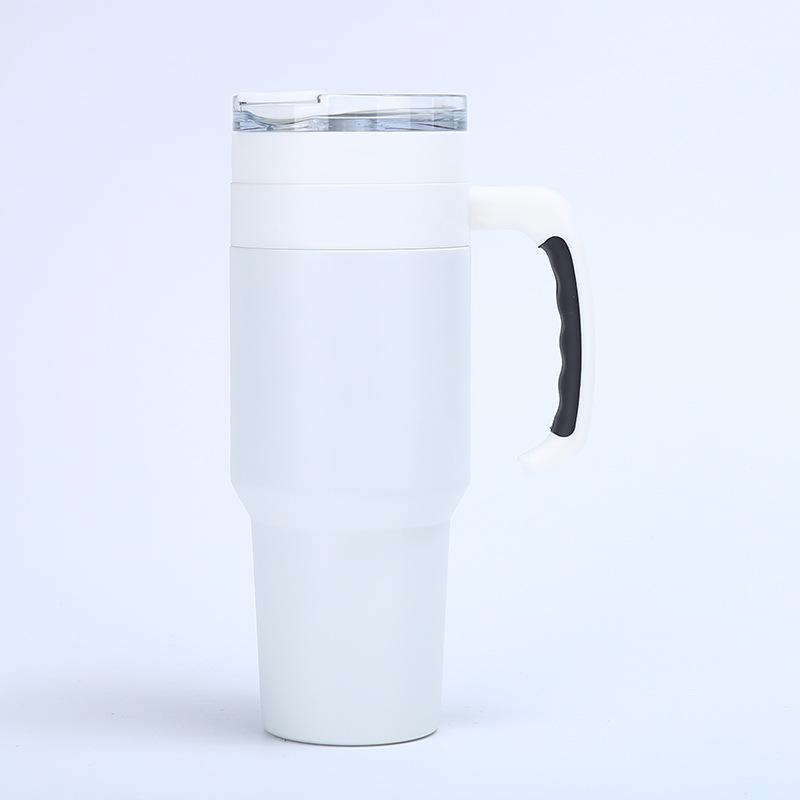 40oz 304 Stainless Steel Insulated Water Bottle Thermal Coffee Car Cup Cold Hot Mugs Vacuum Flask With Handle Straw For Sport