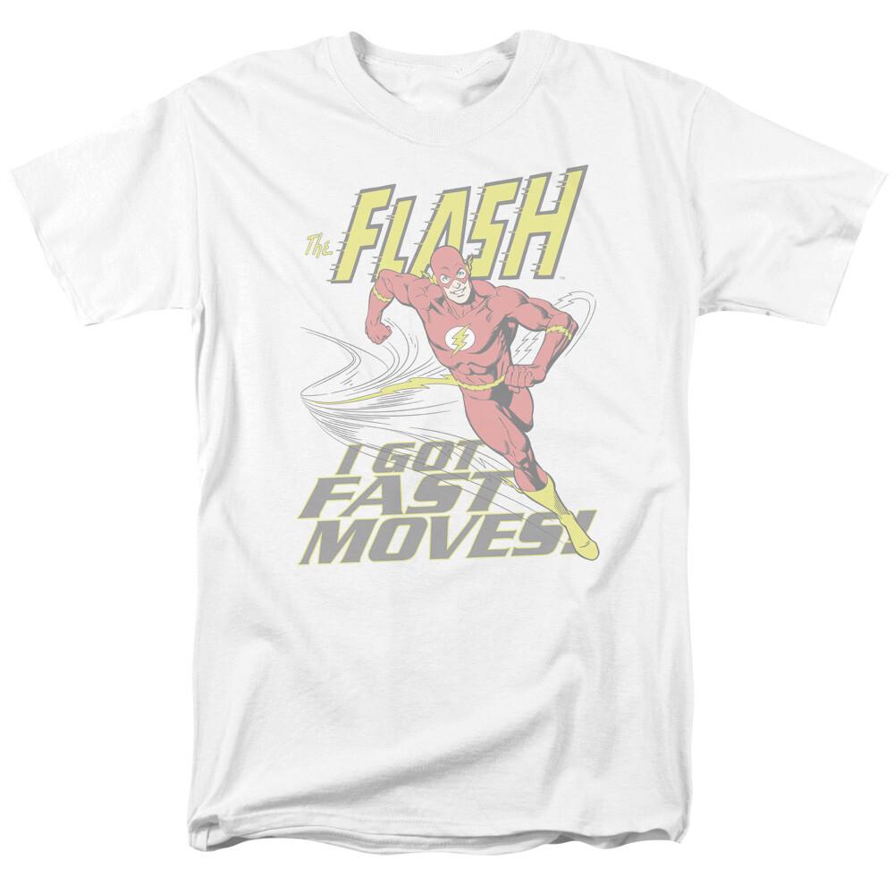 The Flash Fast Moves T Shirt Licensed Comic Book Tee White S