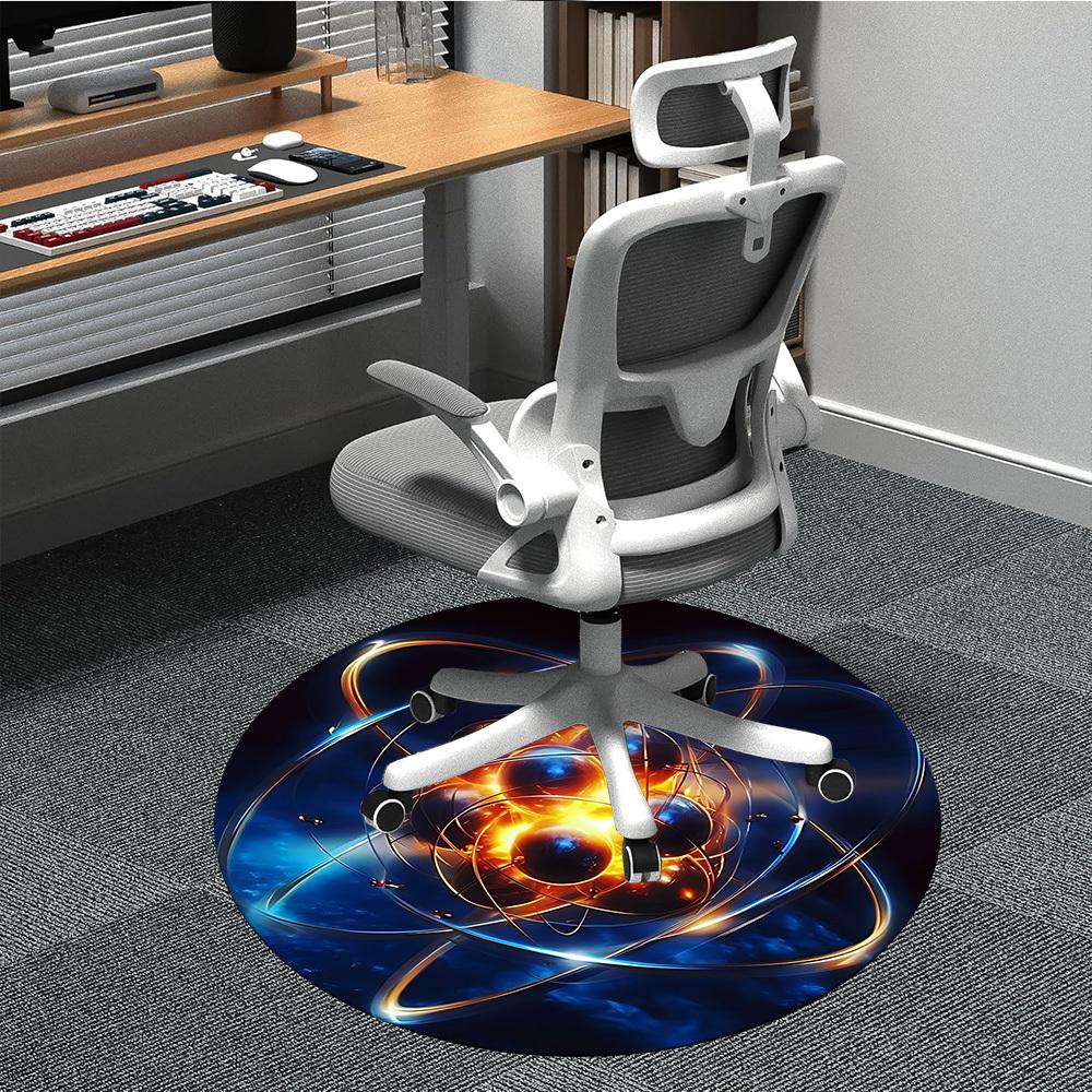 

1pc Atomic Structure Chair Carpet for Office, Soft, Non-Slip Polyester Mat, Office, Living Room, Bedroom, Durable Polyester yy251207169 80cm by 80cm