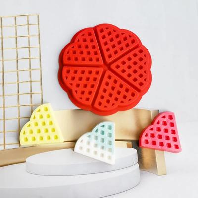 1 Stück Waffel Rund Schokoladenform Lebensmittelqualität Backzubehör DIY Keksform Kuchen Silikonform Aluminiumpfanne Brotzubereitung