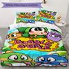 Bubble Bobble Pattern Bedding,Quilt Set Quilt Cover Pillowcase Home Birthday Gift(1 * duvet cover + 2 * pillowcase, without core)_lx