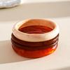 Y2K Boho Vintage Resin Bangle Women Wide Round Bracelet Dopamine Color Statement Wrist Jewelry For Daily Party Wear Accessories