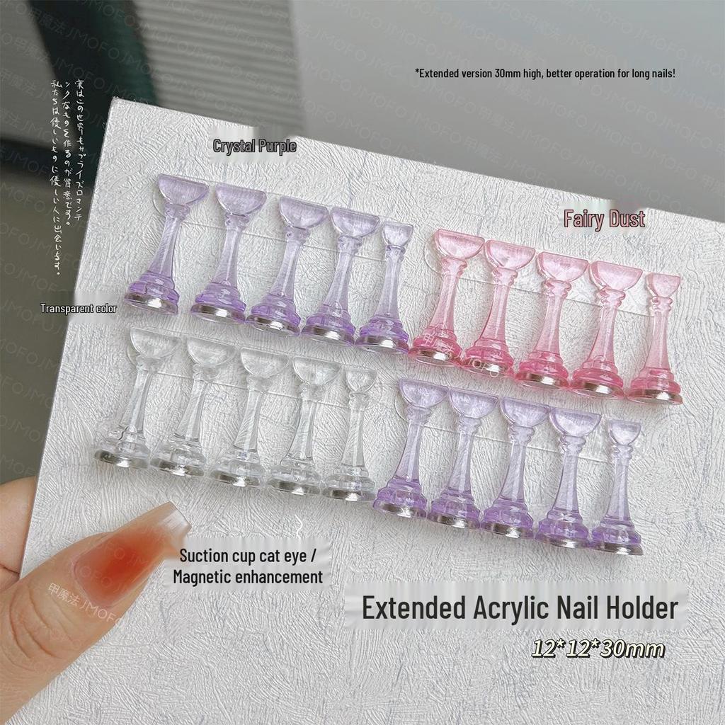 Elevated Manicure Practice Nail Holder - Translucent Pink Display Stand