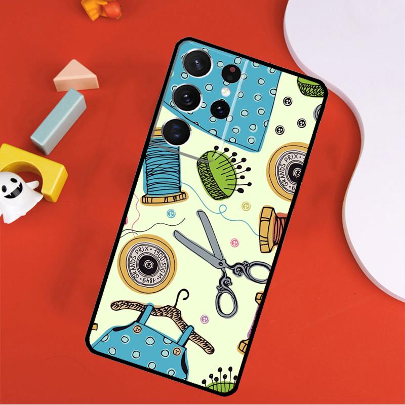 Sewing Machine Phone Case For Samsung Galaxy S25 Ultra S24 Ultra S9 S10 S20 S21 S22 S23 Plus S24 FE Cover