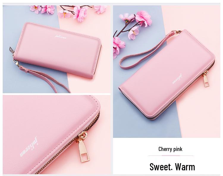 Men's Large Capacity Long Zipper Wallet Wristlet Clutch and Phone Bag