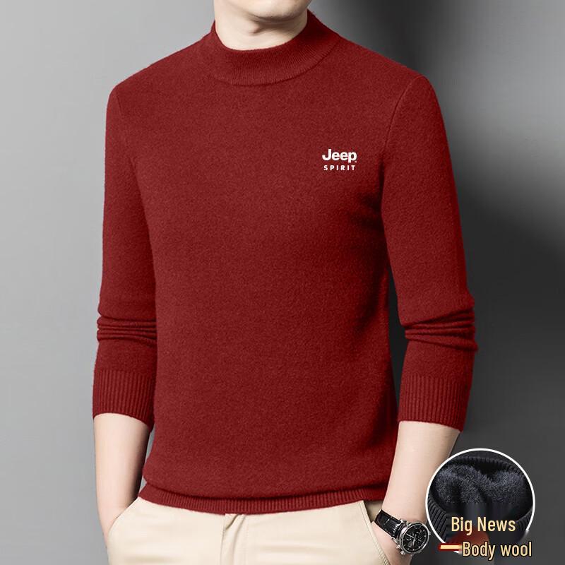 

JEEP SPIRIT Men s Thermal Plush-Lined Mock Neck Sweater L