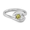 Peridot Two-Stone Bypass Ring -925 Sterling Silver