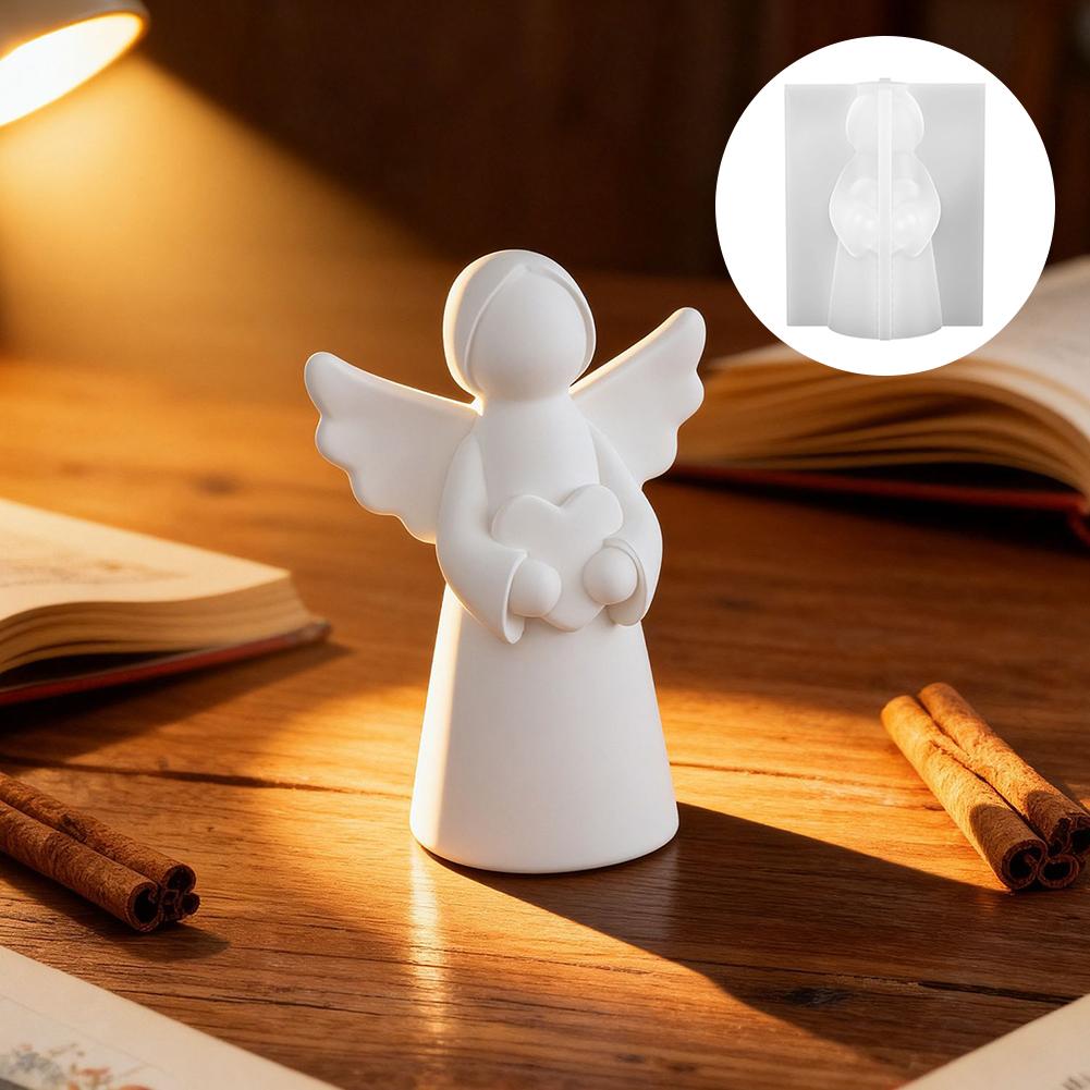 Angel-Girl Silicone Mold Statue Resin Casting Non-Stick Easy Demolding Epoxys Angels Hand-Made Candle Making Wax Molds Ornaments