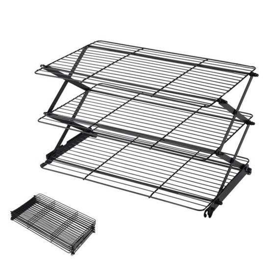 3/4 Katlı Katlanabilir Soğutma Rafı Katlanabilir Ayarlanabilir İstiflenebilir Tasarım Yapışmaz Kaplamalı Metal Soğutma Rafı Kekler Pişirme Mutfak Aleti