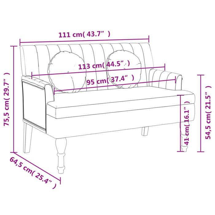 VidaXL Banc avec Coussins, Banquette avec Accoudoirs, Siège de Salon, Meuble de Salle de Séjour Chambre à Coucher Entrée 372138