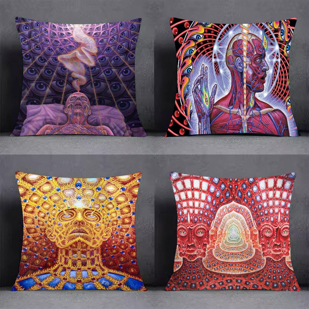 Art Alex Grey Trippy Psychedelic Pillow Case Pillow Cover Case Square For Home Use Living Room Sofa Cushion Cover Decoration