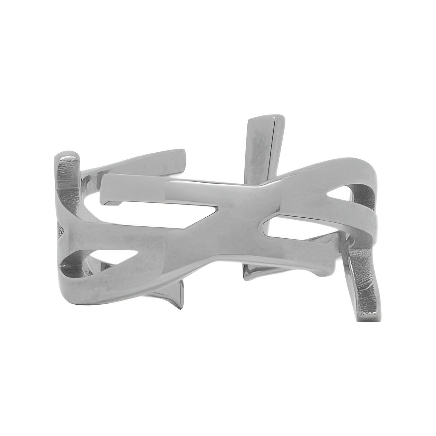 Saint Laurent Metal Twisted Open-Ended Brass Ring Women jewelry Silver 670468Y15008126 10
