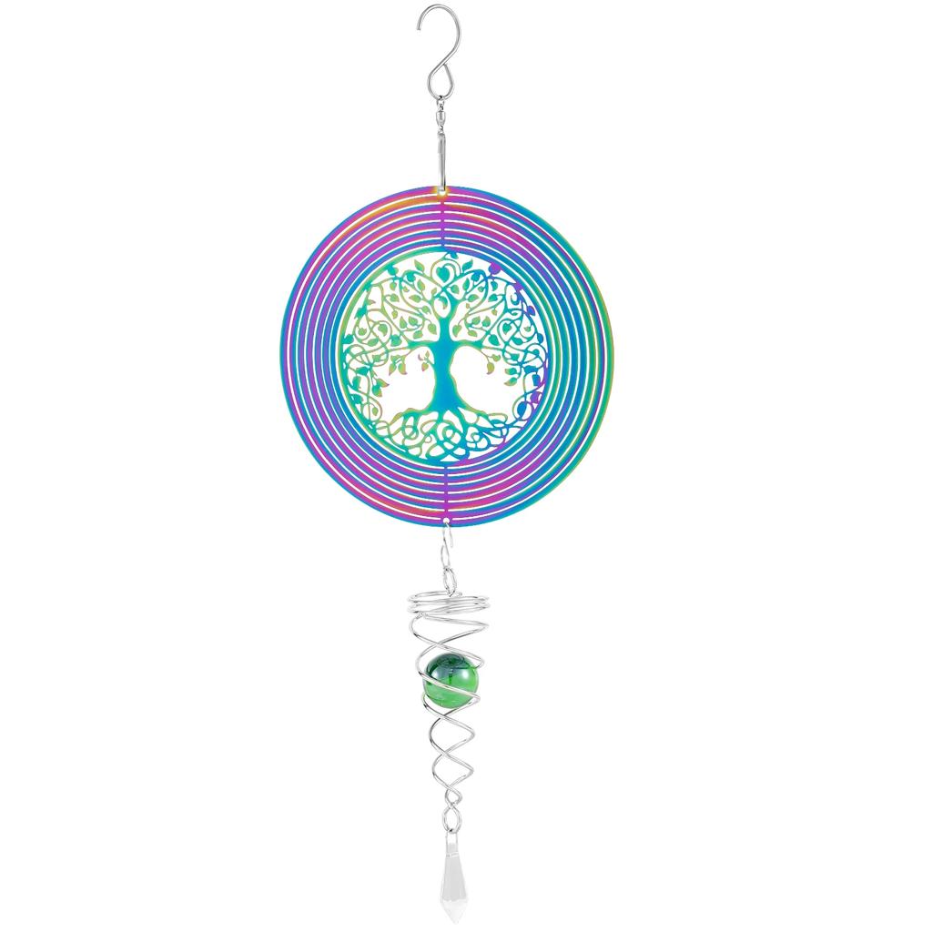 Colorful Wind Chime 3D Spinning Dream Catcher Hanging Decoration for Home Bedroom Window Patio Garden Pendant Decor Wind Spinner