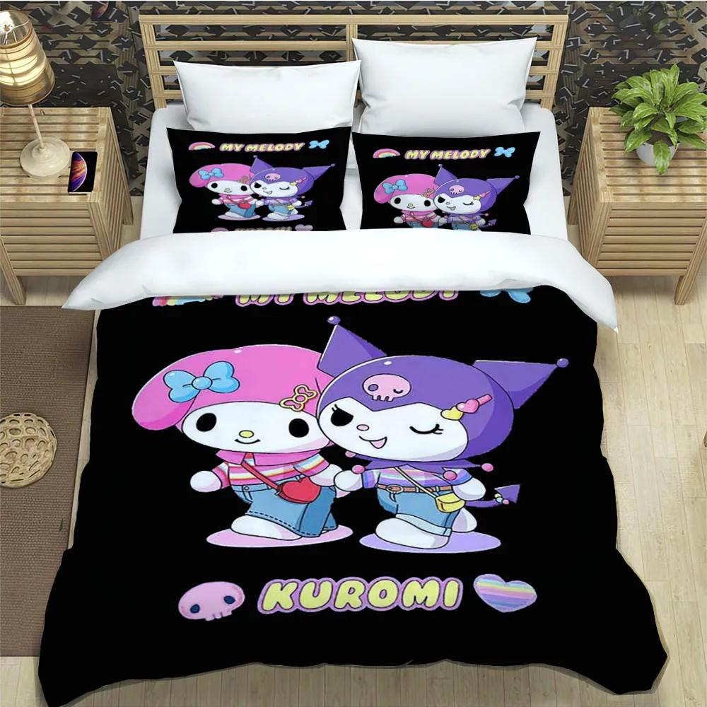Cute My Melody Bedding Sets Exquisite Bed Pillowcase Children Duvet Cover Bed Comforter Set Bedding Set Luxury Birthday Gift