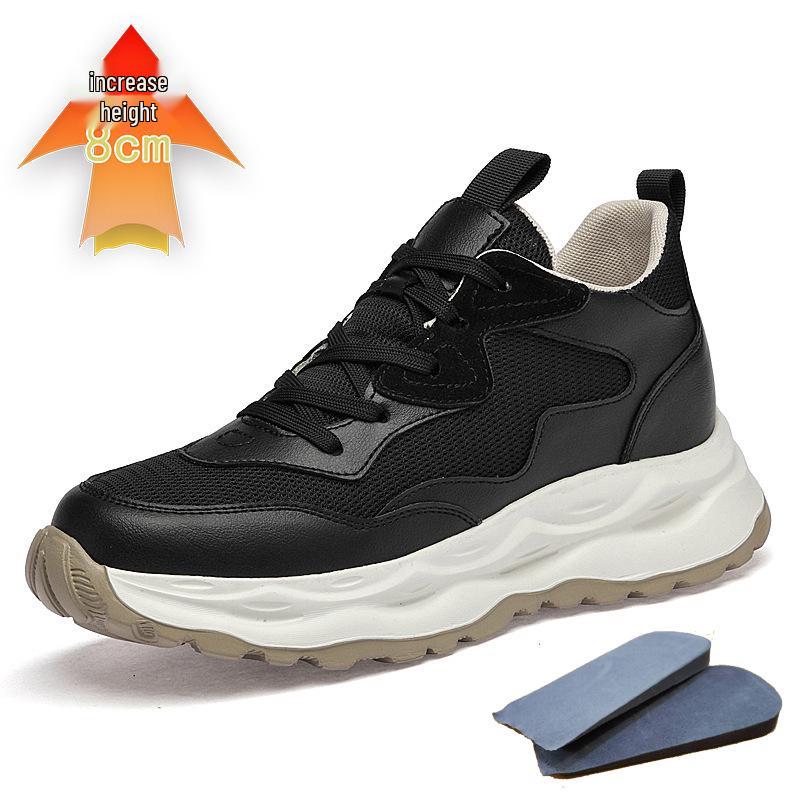Men s Thick-Soled Height-Increasing (8cm) Breathable Mesh Casual Dad Shoes Size 38