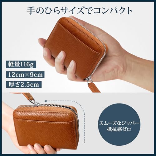 [DSDCDJ] Herren-Bifold-Geldbörse mit großem Fassungsvermögen, Fächerbörse im Akkordeon-Stil, kastenförmiges Münzfach und Außentasche, Rindsleder, RFID-Schutz