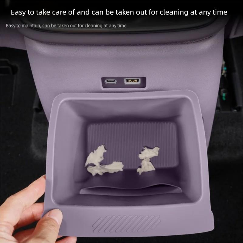 For Leapmotor B10 2025+ Car Storage Box Silicone Under Rear Air Vent Decorative Rear Kick Protection Panel Interior Accessories