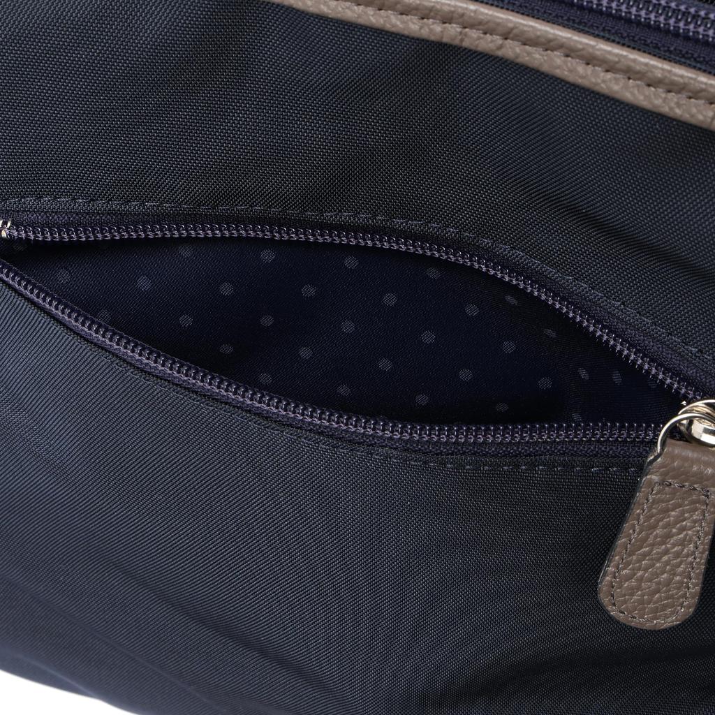 U by Ungaro Plume Tote Made of Nylon and Cowhide Shoulder A4 Made In Navy Bag, Leather, Lightweight, Bag, Size, Women's, Neat, Simple, Casual, Japan,