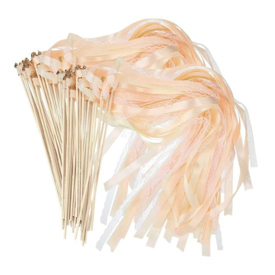 

10 шт. Волшебные палочки с лентами и кружевом, палочки феи с колокольчиками, хроматические шелковистые партийные стримеры для свадебной вечеринки, дня рождения, сувениры шампанского