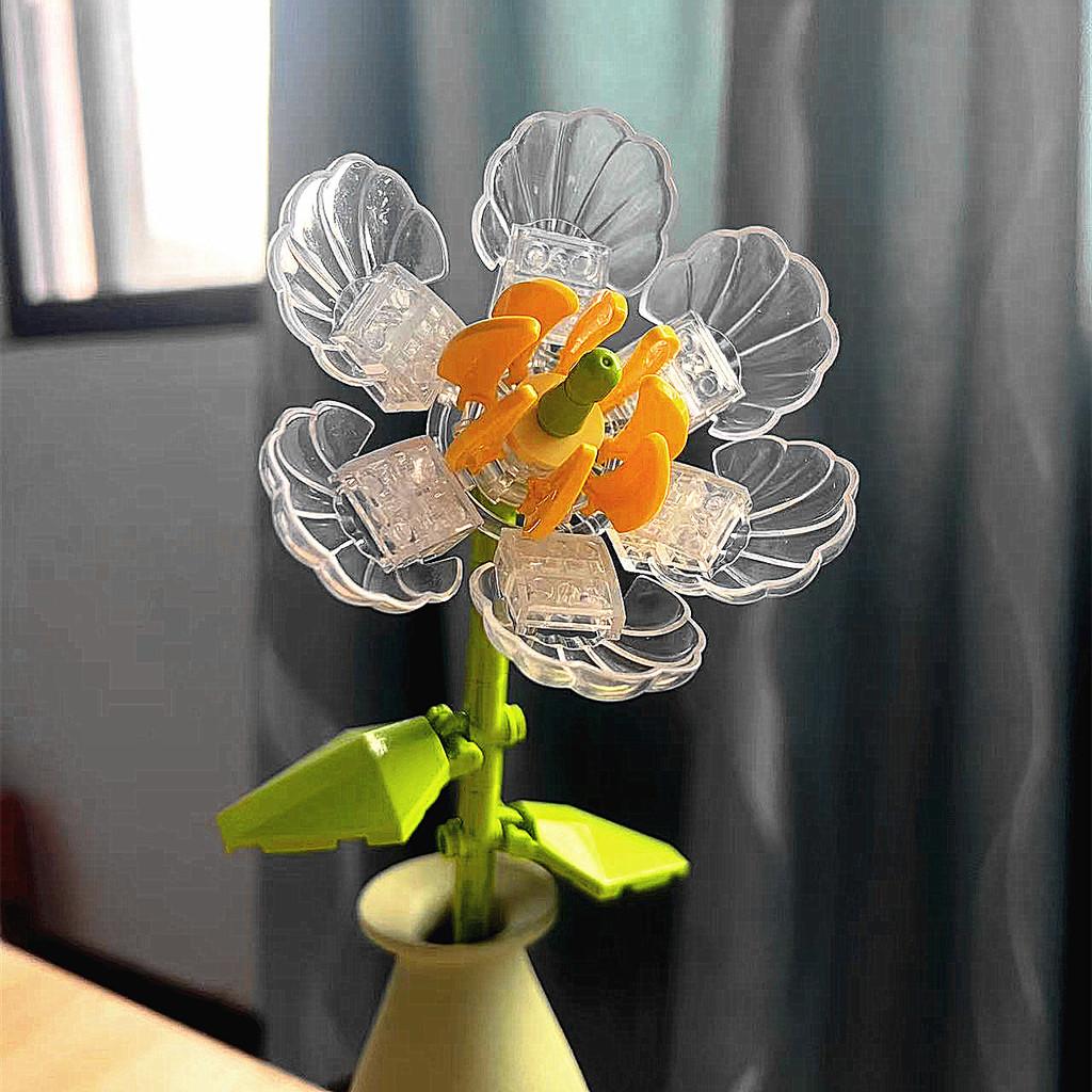 Jasmine Lotus Lily Of Valley Flower Building Blocks Assembling Toy