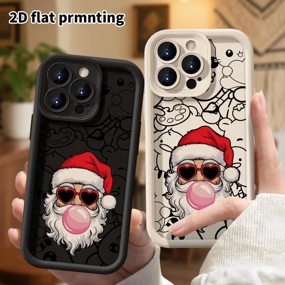Phone Case: 2D Flat Design, Suitable for iPhone 18 17 16 15 14 13 Pro Protective Case, Cool Santa Claus, Perfect Christmas and Halloween Holiday Gift