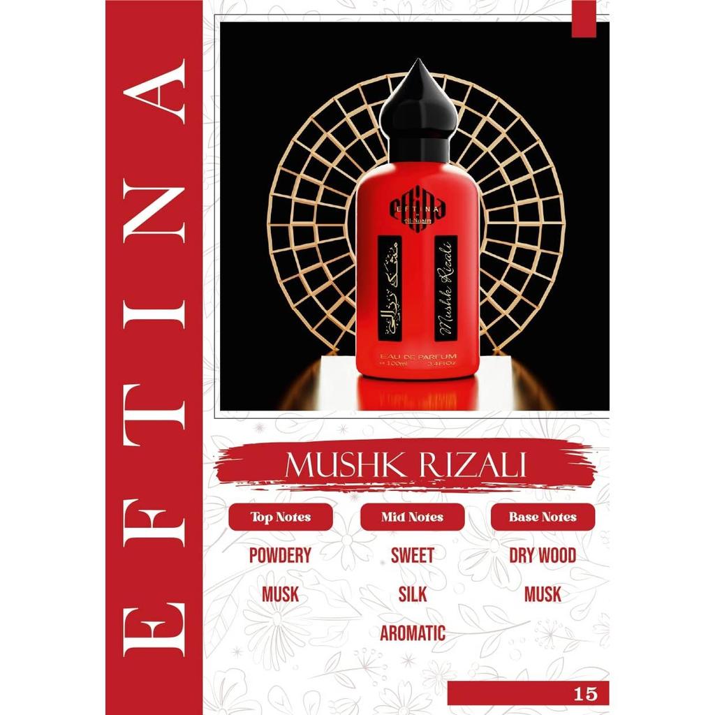 EFTINA von Al-Nuaim Mushk Rizali Eau de Parfum | EDP-Parfums | Langlebige Parfüme | Luxusparfums für Männer und Frauen | 100 ml