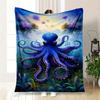 "Oceanic Majesty: The Enchanting Octopus Wall Art"Blanket Flannel Throw Blanket for Sofa, Bed, Travel, Camping, Office, Couch, Chair, And Be