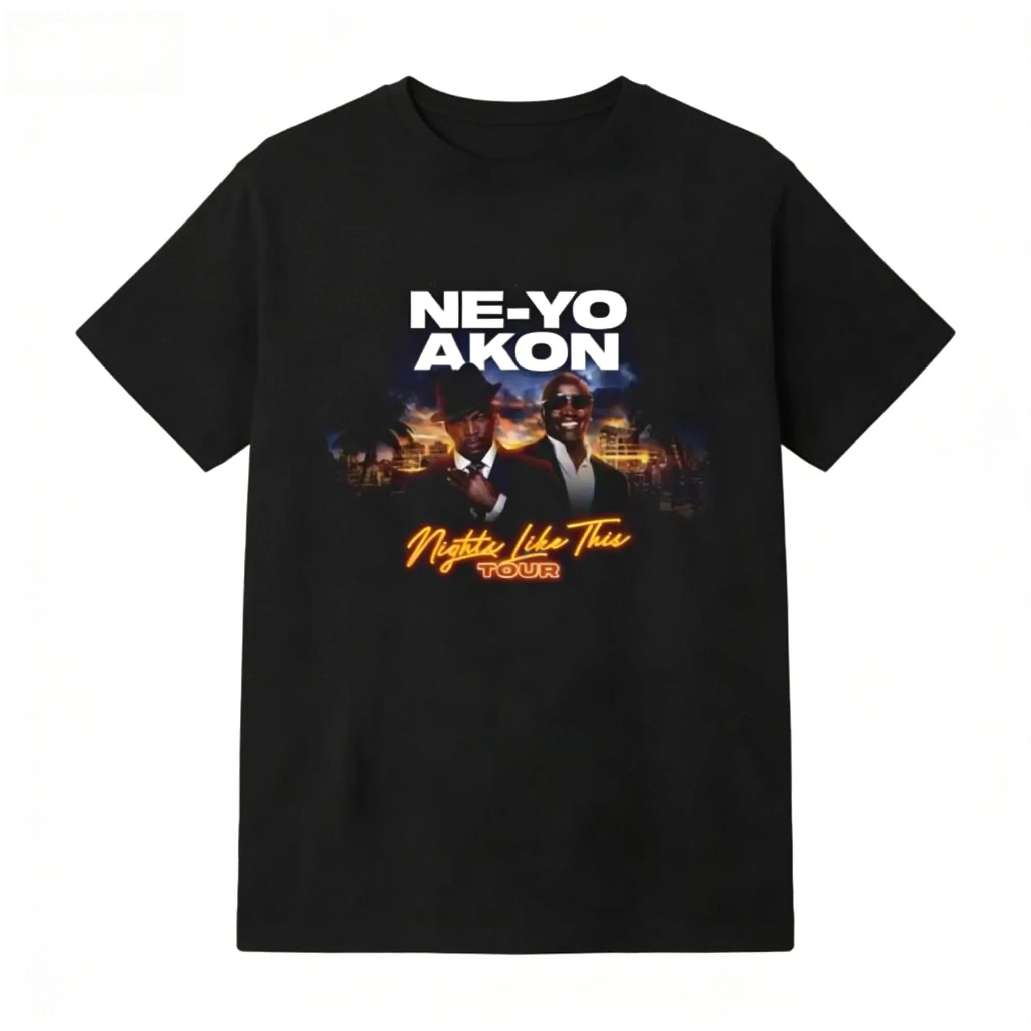 

Ne Yo Akon 2026 Новая Ночь Подобная Этой Тур Футболка Модный Повседневный Топ для Ежедневной Носки Слегка Дышащий Хип-Хоп Уличная Одежда 4XL