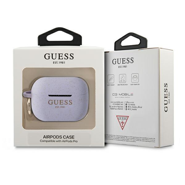 Guess Guapsggeu Airpods Pro Cover Purpurowy/Purple Silicone Glitter