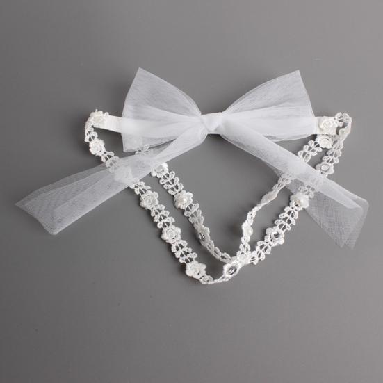 Baby-Haarband für Neugeborene, bequeme Schleifen, Taufe, Kleinkind, elastisches Spitzen-Stirnband für Baby