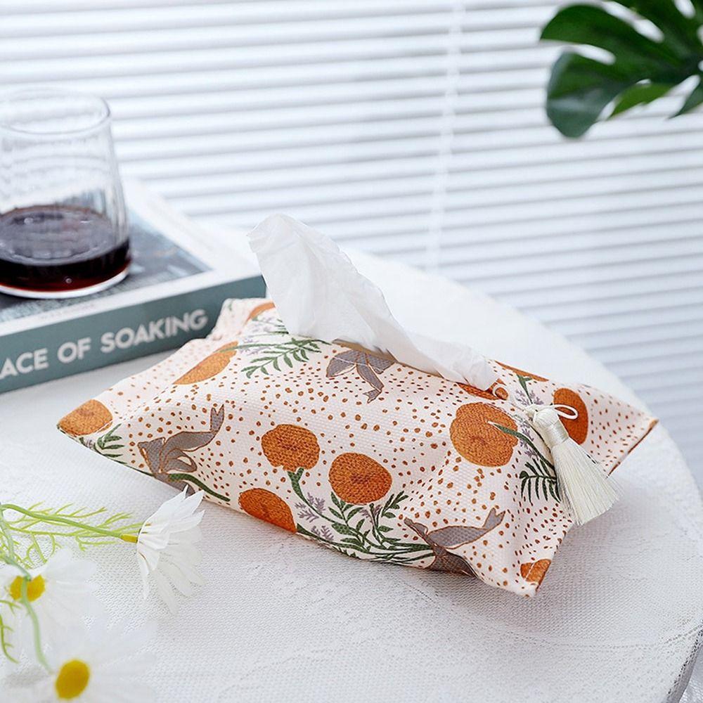 Rectangle Tissue Box Holder American Napkin Paper Box Creative Short Plush Tissue Bag Office