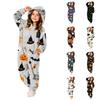 Kids Halloween Print Flannel Romper Loungewear Set for Holiday Party and Everyday Wear