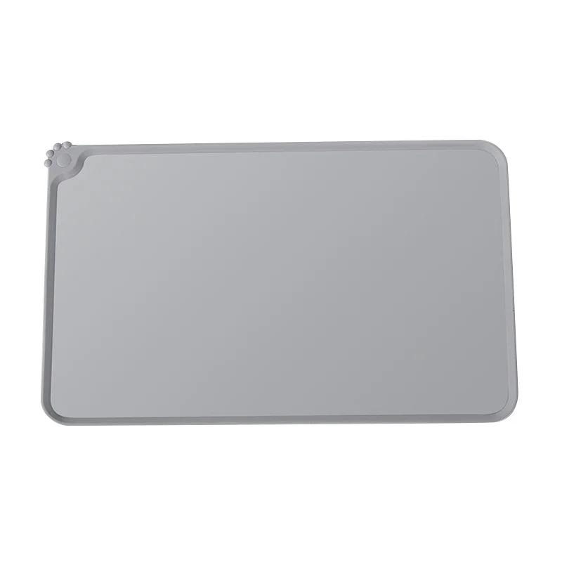 

Силиконовый коврик для корма для домашних животных с высокими бортиками - Водонепроницаемый и антипригарный коврик для кормления для собак и кошек - Подставка-поднос для кормушки против проливания серый