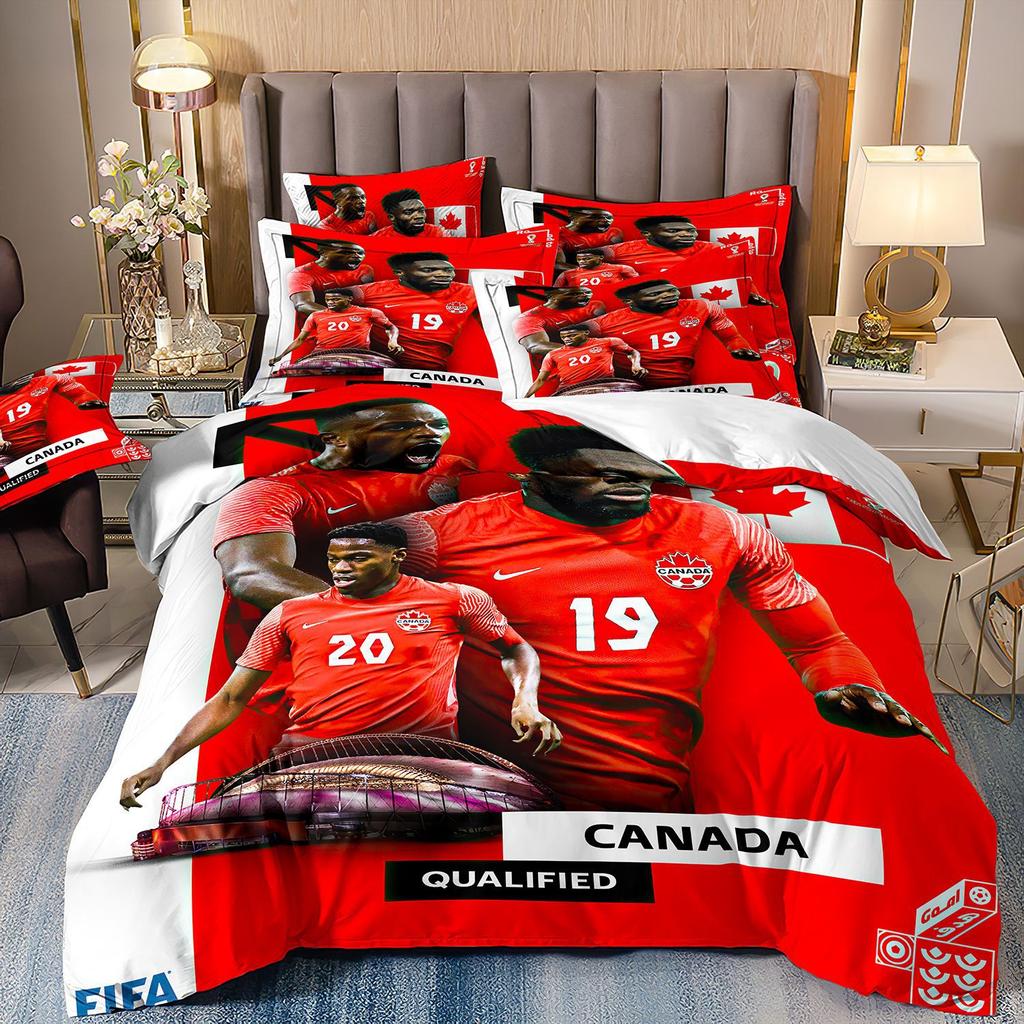 Home Textile Quilt Set Four-Piece World Cup Football 3D Printing Three-Piece Bedding