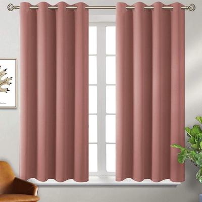 2er-Set Raumverdunkelungsvorhänge aus wärmeisoliertem Polyester  ( Pfirsich)