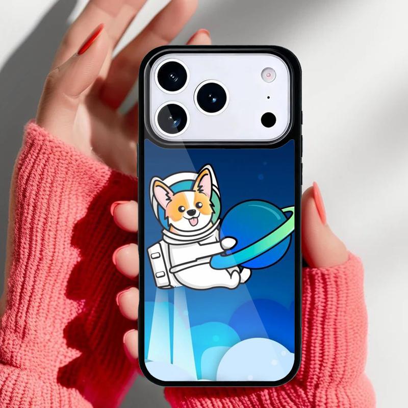 

Corgi Astronaut space blue Phone Case for iPhone 17 16 15 14 13 Pro Max Back Cover for 12 11 Pro Coque iPhone 14 Plus